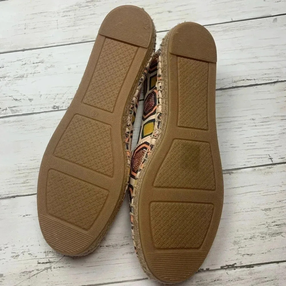 Tory Burch Cecily Sequin Embellished Espadrille 6 Flats Slip On Shoes Geometric - Picture 4 of 8